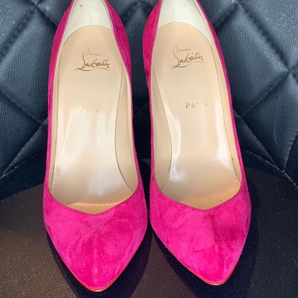 Christian Louboutin Pink Velour Pumps - Size 42 - Picture 2 of 7